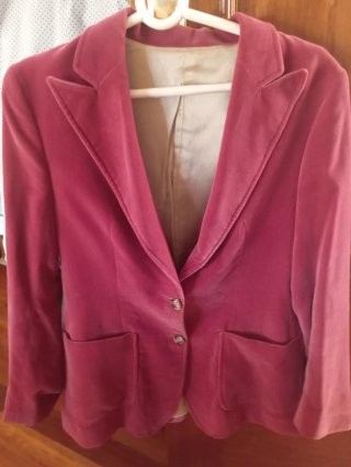 Chaqueta de terciopelo rosa