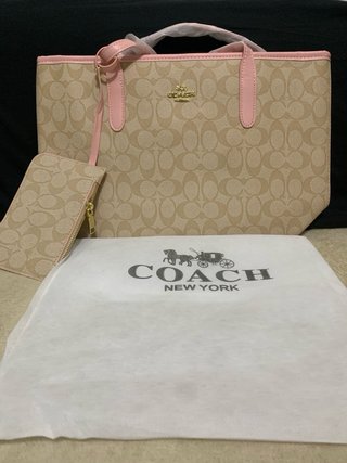 Bolso Coach Beige y Rosa