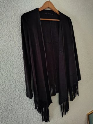 Chaqueta de Ante Negra Zara