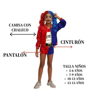 Disfraz Harley Quinn 5-6 años Villana Joker's Baby