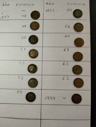 Colección Monedas Franco 1944-1947-1953