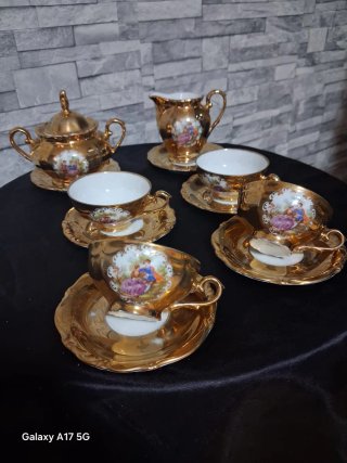 Set da Tè/Caffè Vintage in Porcellana Tedesca