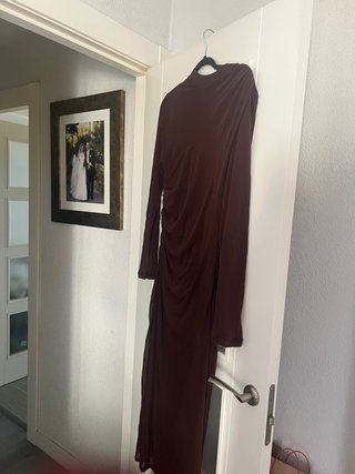 Vestido Marrón Fruncido Shein