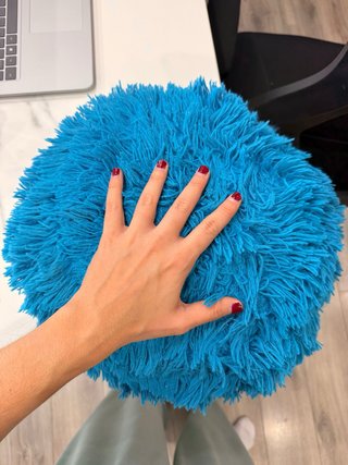 Cojín Decorativo azul de pelo