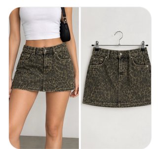 Falda corta de leopardo Zara