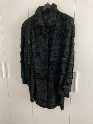 Abrigo Astracán Negro 3/4
