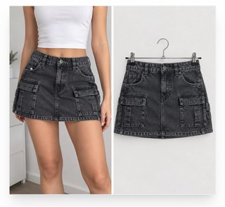 Falda vaquera cargo Zara
