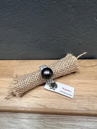 Anillo Majorica perla y circonitas