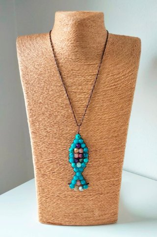 Collana con pesce blu donna