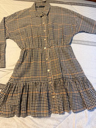 Vestido Cuadros Zara Talla S.