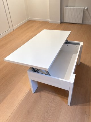 Mesa de centro elevable blanca