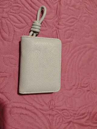 Monedero azul pastel con tarjetero