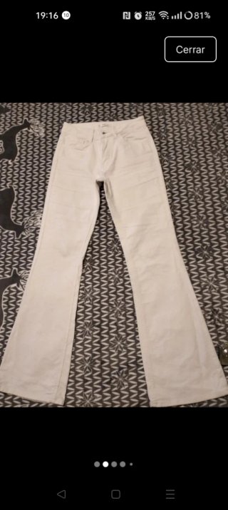 Pantalón Mango blanco pana