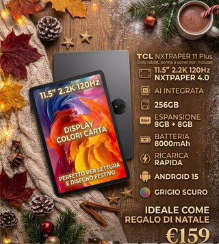 Tablet TCL NXTPAPER 11 Plus 256GB Grigio Scuro