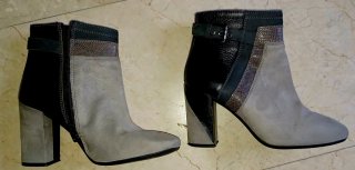 Botines Gallery Piel Gris Talla 37, como nuevos