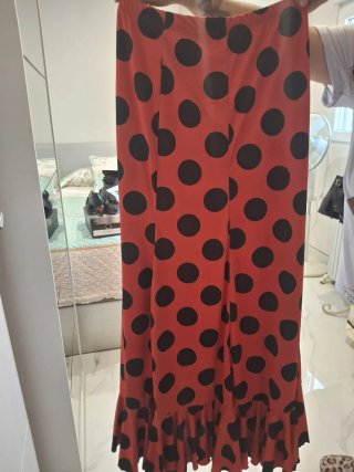 Falda flamenca lunares roja