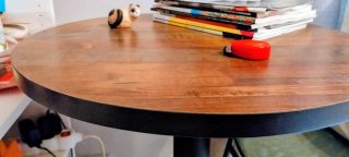 Mesa redonda madera y metal