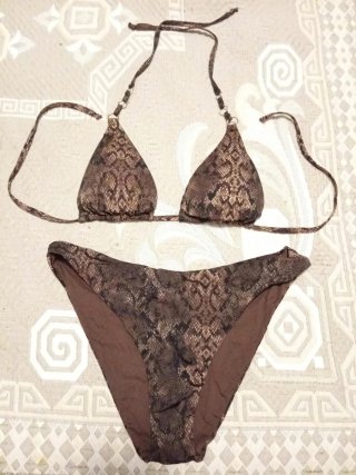 Bikini estampado marrón