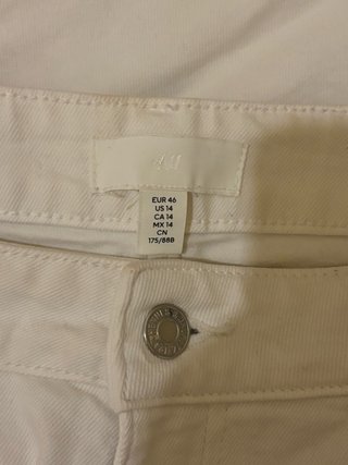 Pantalones H&M Rectos Blancos Talla 46