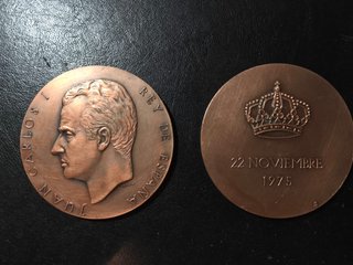 2 Medallas FNMT Juan Carlos I 1975