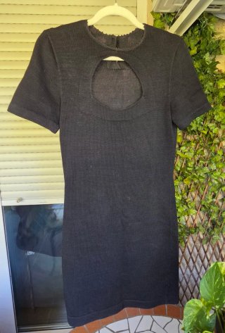 Vestido negro de punto 100% Algodón Pima