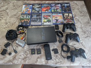 Sony PlayStation 2 Fat PS2 + 3 mandos + 10 jueg