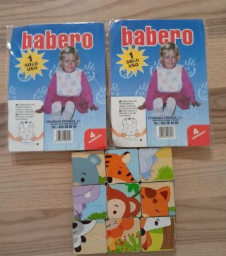 Baberos Desechables y Puzzle Animales