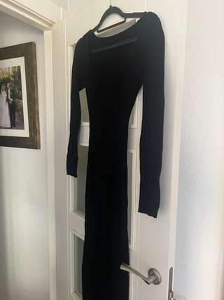 Vestido largo negro de punto Shein