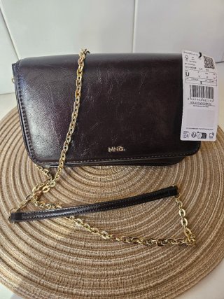 Bolso bandolera Mango negro y dorado