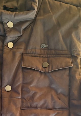 Chaleco de Acolchado Lacoste Marrón Talla XL