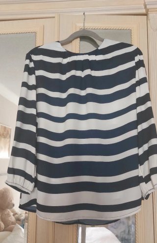 Blusa Rayas Azul y Blanco Talla S