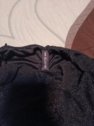 Vestido de fiesta negro plateado