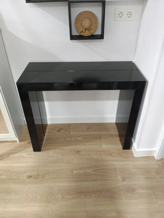 Mesa Consola Extensible Negra lacada