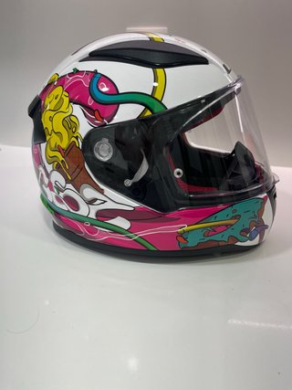 Casco de Moto Infantil con Diseño Colorido