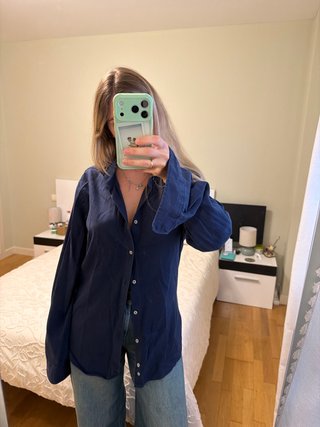 Camisa Manga Larga Azul Oscura