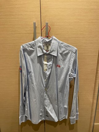 Camisa La Martina Rayas Azul y Blanco