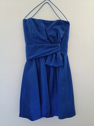 Vestido Azul Eléctrico con Lazo