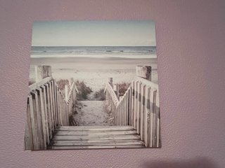 Cuadro Playa Escaleras Madera