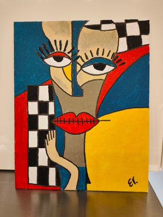 Quadro stile Picasso dipinto a mano