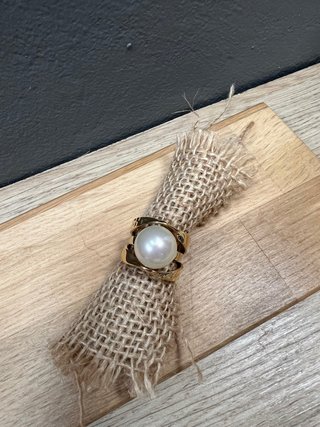 Anillo Majorica Perla Dorada