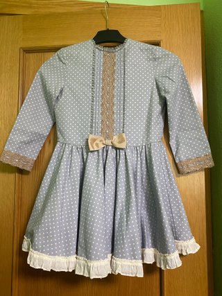 Vestido Infantil Azul con Lunares