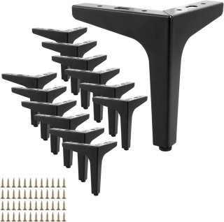 12 Patas Metálicas para Muebles Negras