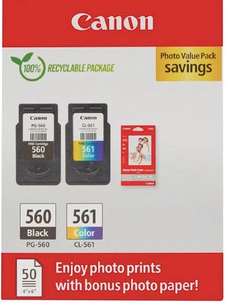 Pack Tinta Canon PG-560XL y CL-561XL
