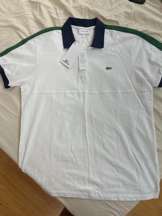 Polo Lacoste con cremallera blanco Nuevo