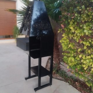 Barbacoa Rústica de Metal Negra