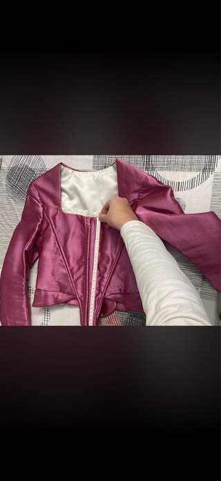 Corpiño fallera fucsia con encaje