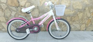 Bicicleta Infantil 16 Pulgadas Rosa y Blanca