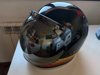Casco de Moto Estilo Vintage Negro