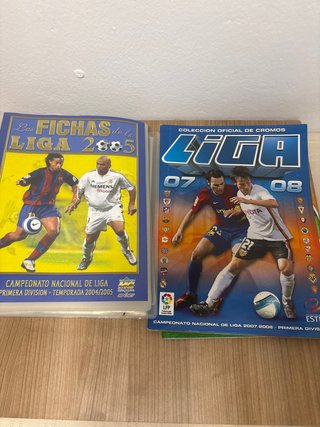 Álbumes de Cromos Liga 2005 y 2008 Y Pokemon