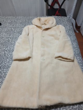 Abrigo largo mujer beige